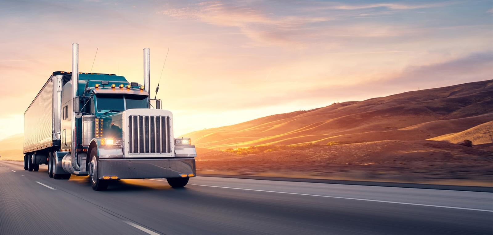 Professional truck driver on American roads