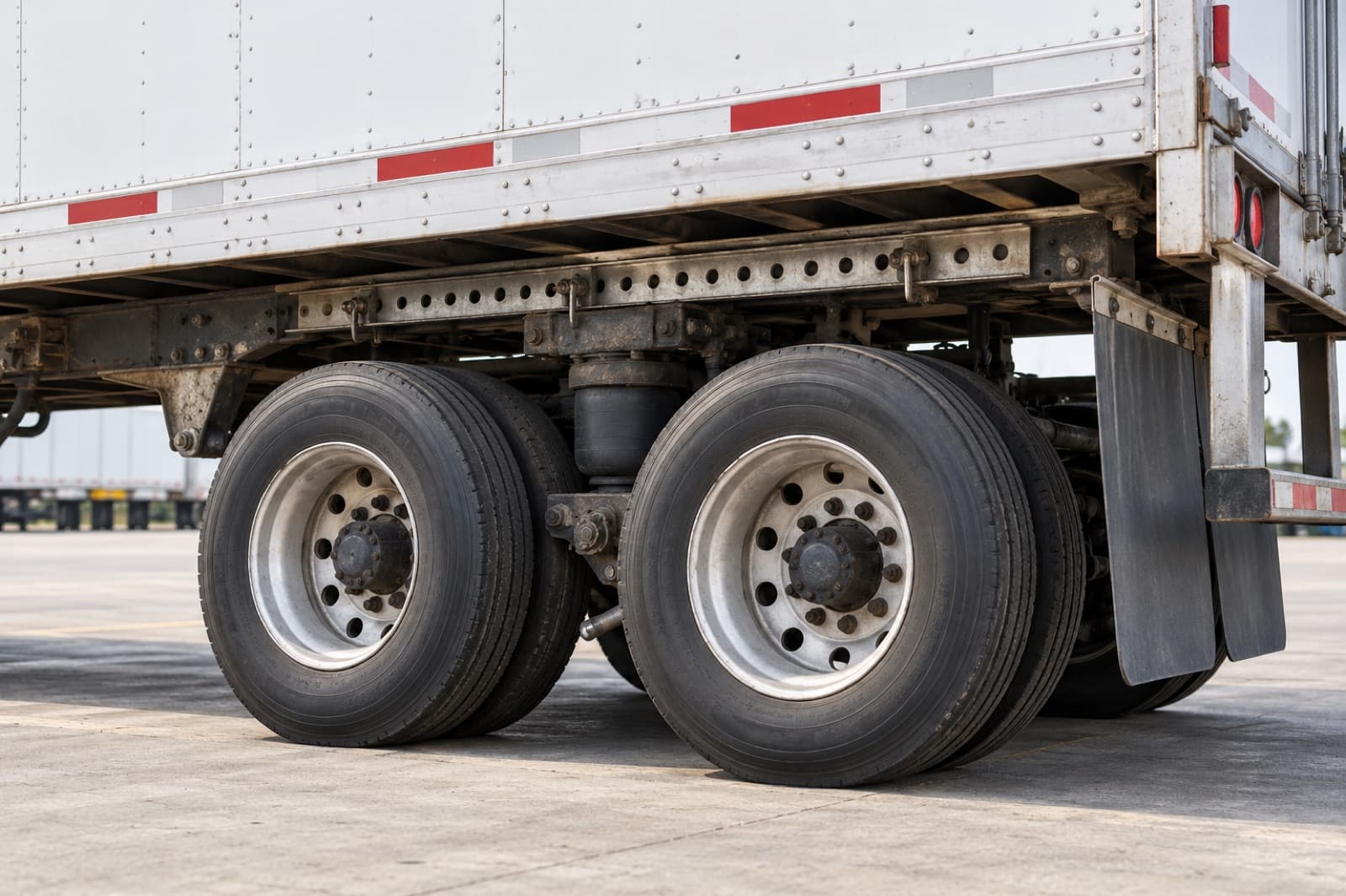 Trailer tandem axles with air-ride suspension